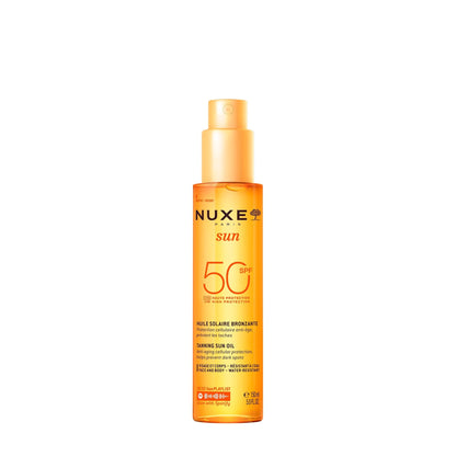 Huile Solaire Bronzante Haute Protection SPF50 visage et corps